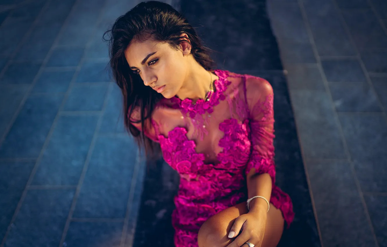 Photo wallpaper girl, pose, Marco Squassina, Alessia Grapes