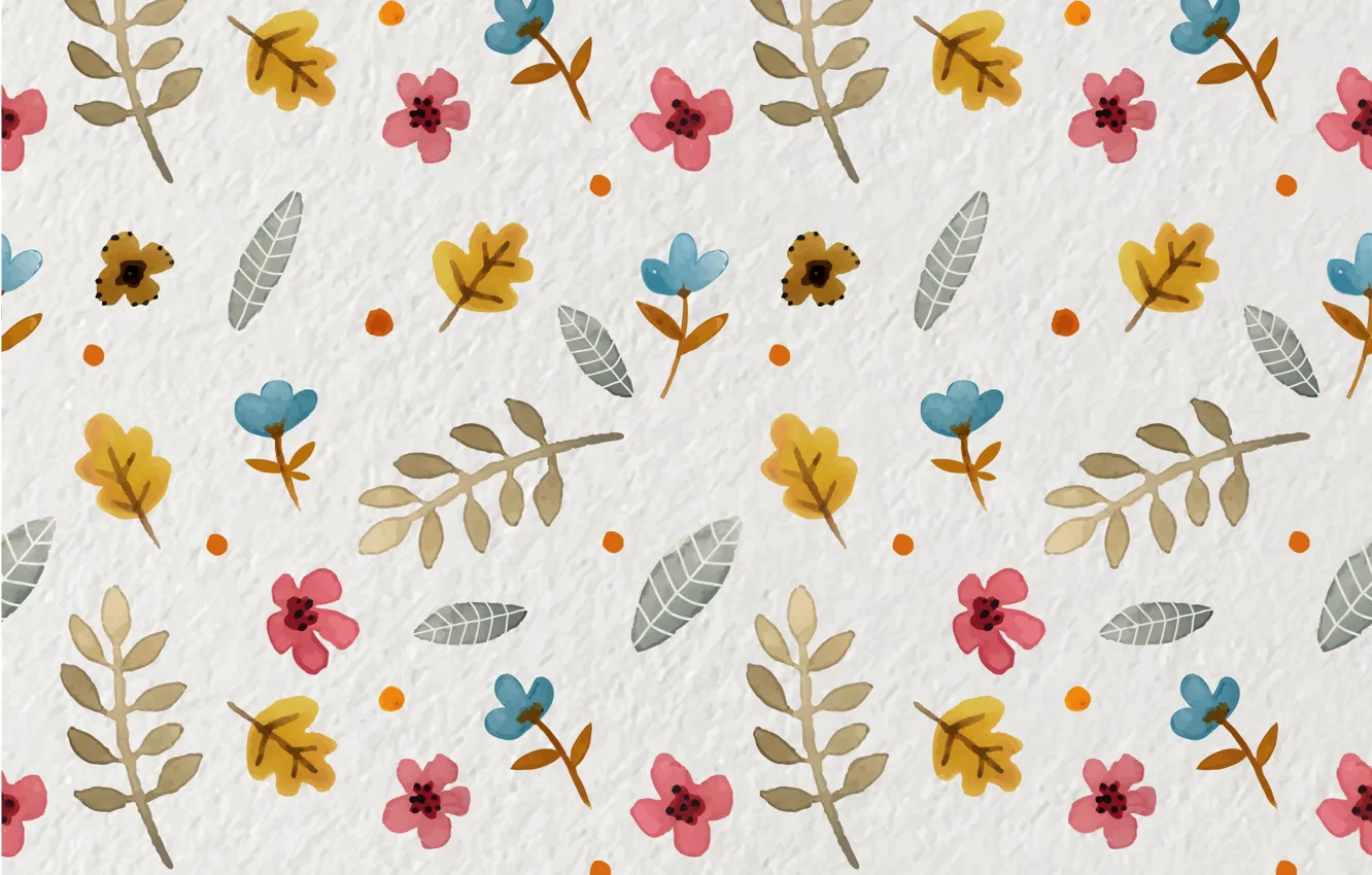 Photo wallpaper vector, texture, flowers, plants