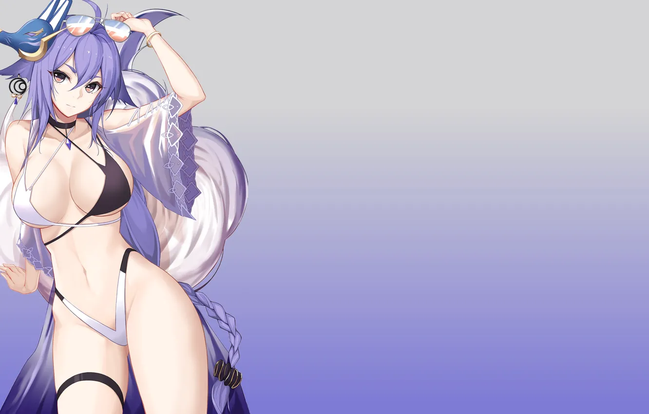 Photo wallpaper girl, hot, boobs, anime, pretty, breasts, babe, bikini