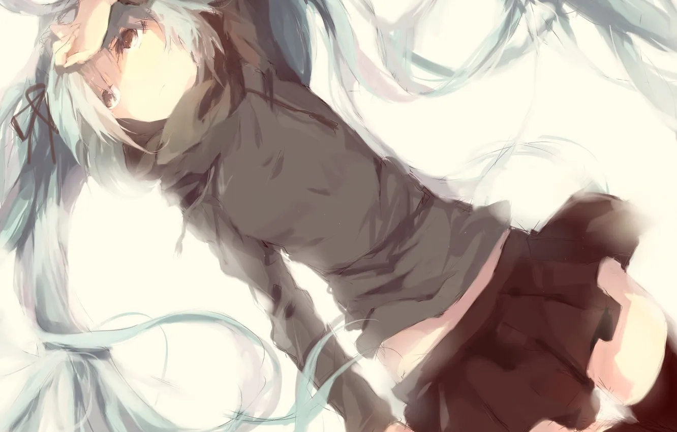 Photo wallpaper girl, hair, stockings, art, vocaloid, hatsune miku, Vocaloid, mikuru rumisora