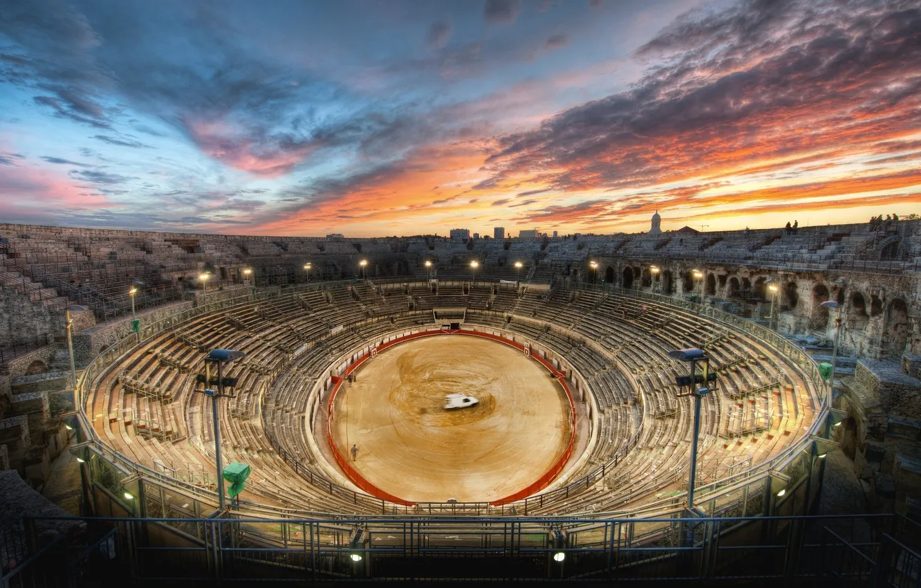 Photo wallpaper sunset, arena, sunset, Gladiator, arena