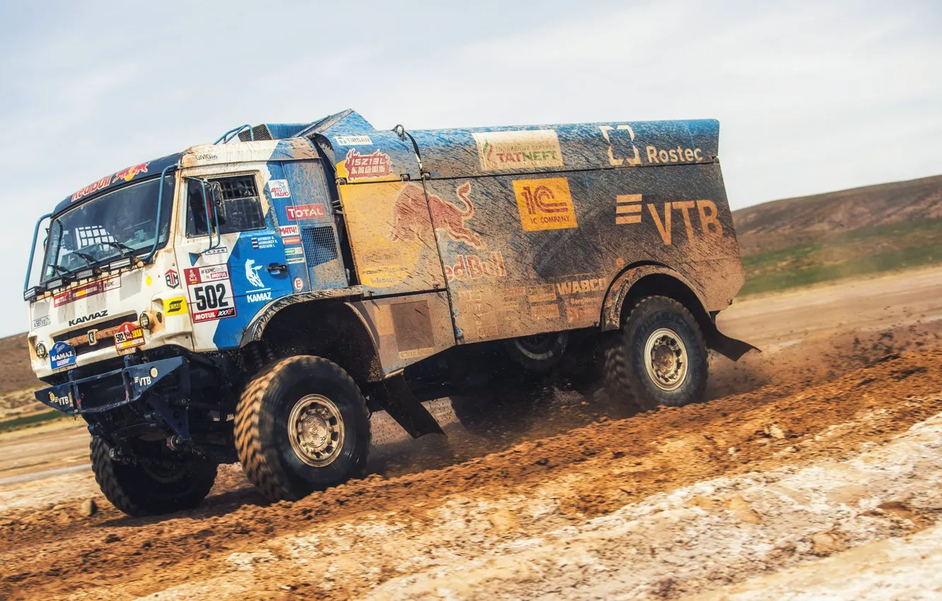 Photo wallpaper Sand, Sport, Speed, Truck, Race, Master, Dirt, Russia
