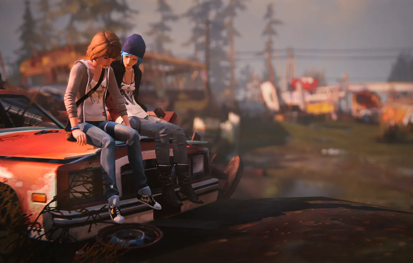 Photo wallpaper game, Max, Price, Chloe, Chloe, MAX, Life Is Strange, Caulfield