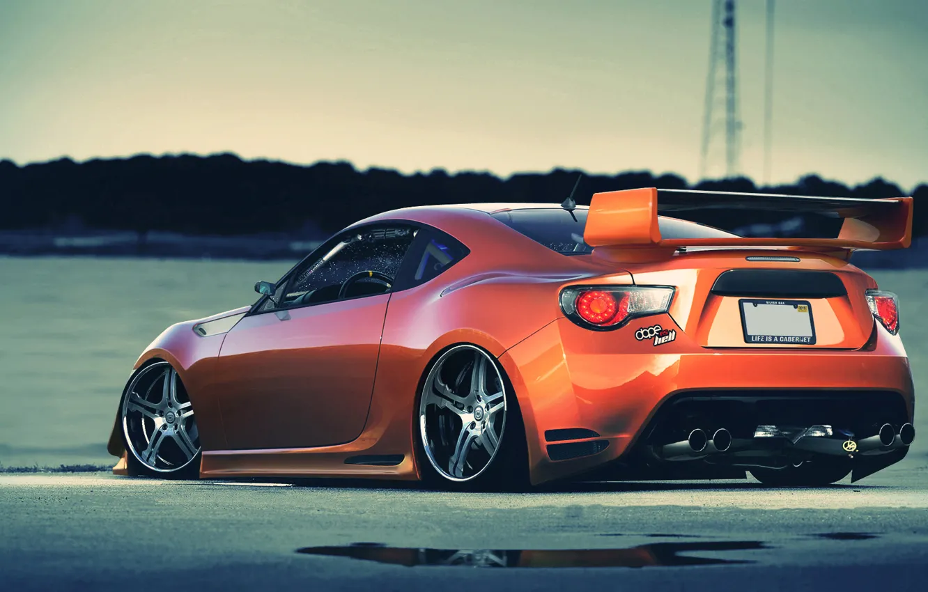 Photo wallpaper toyota, orange, gt86