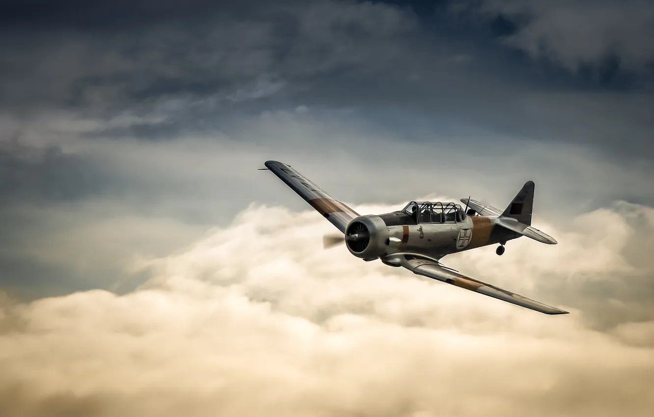 Photo wallpaper flight, the plane, easy, training, AT-6 Harvard
