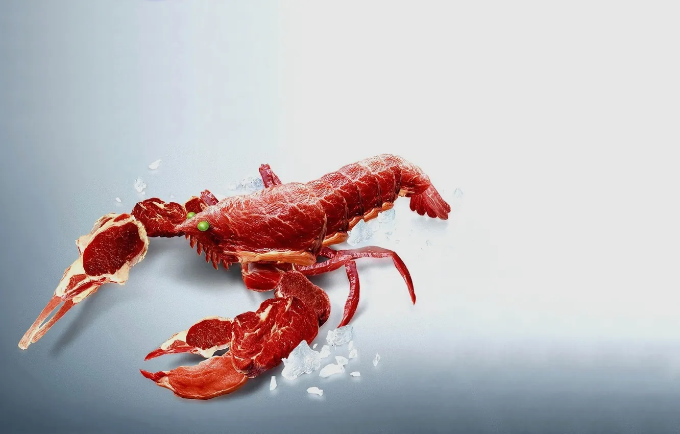 Photo wallpaper eyes, creative, background, peas, meat, clippings, cancers