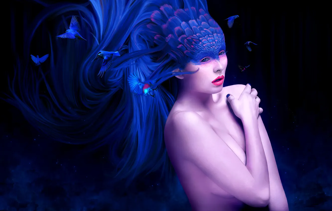 Photo wallpaper girl, bird, Virgin of the Birds, Rob Shields