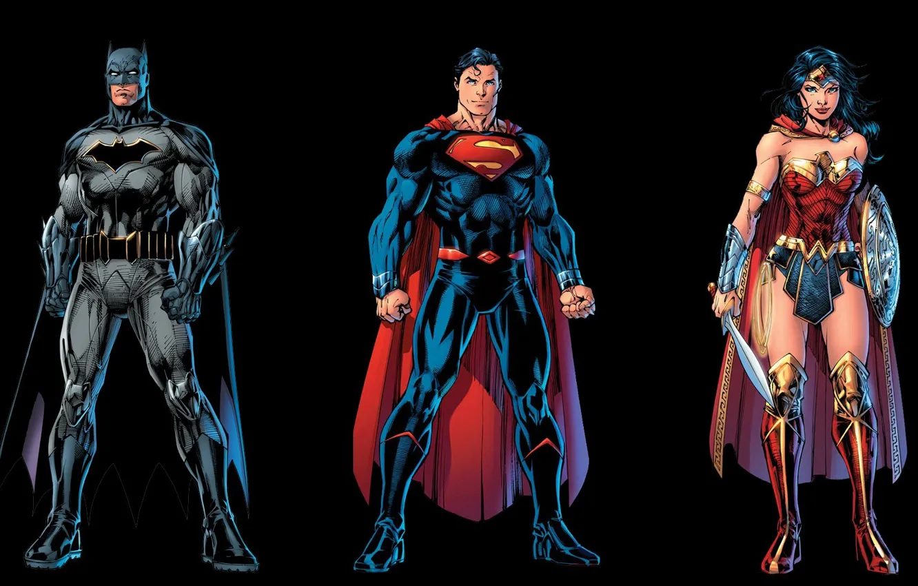 Photo wallpaper Wonder Woman, Batman, Superman, Rebirth