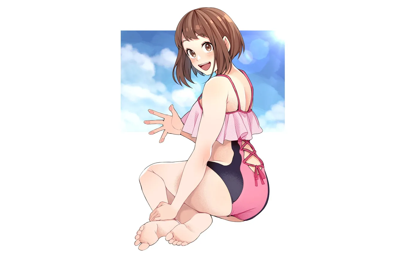 Photo wallpaper swimsuit, girl, Boku no Hero Academy, My Hero Academia, Uraraka Ochako, My Hero Academy, Uraraka, …