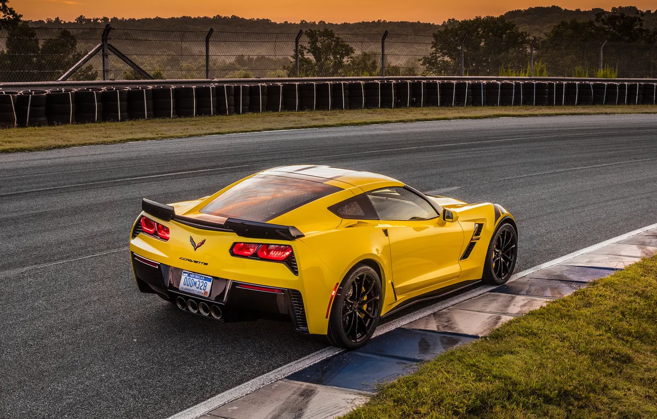 Photo wallpaper Corvette, Chevrolet, rear view, Grand Sport, 2017