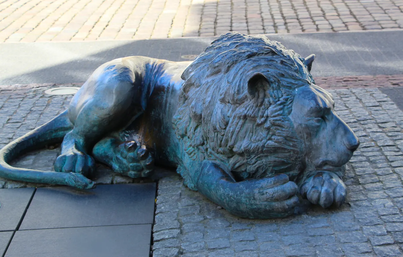 Photo wallpaper lion, Monument, statua