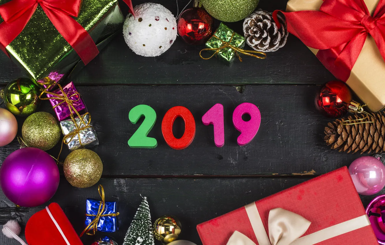 Photo wallpaper decoration, gift, new year, Christmas, Christmas, wood, New Year, decoration