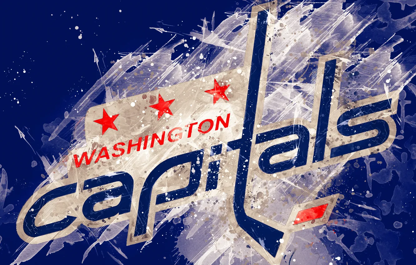 Photo wallpaper logo, Washington, emblem, hockey, Washington, Washington Capitals, NHL, hockey