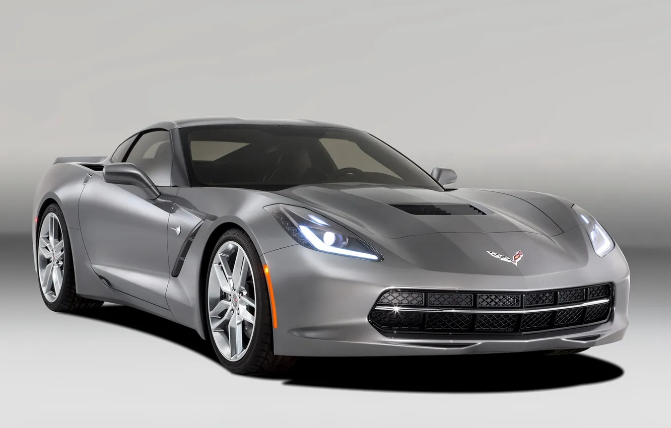 Photo wallpaper car, machine, background, Corvette, Chevrolet, the front, fon, Stingray