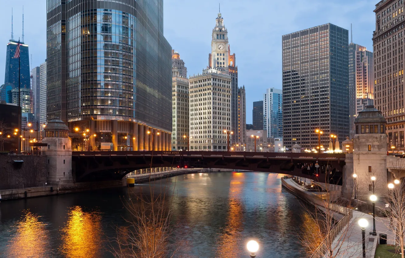 Photo wallpaper city, the city, Chicago, USA, Chicago, Illinois
