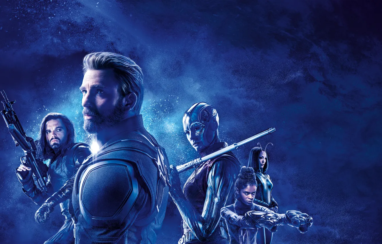 Photo wallpaper fiction, poster, blue background, Nebula, comic, Captain America, Chris Evans, MARVEL