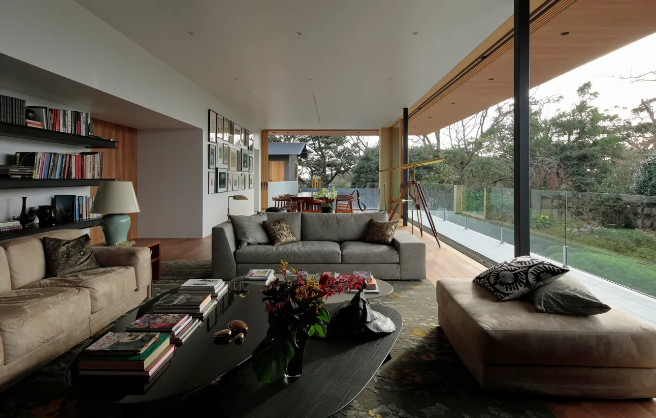 Photo wallpaper interior, by Cubo Design Architect, House T3, dining room, living room