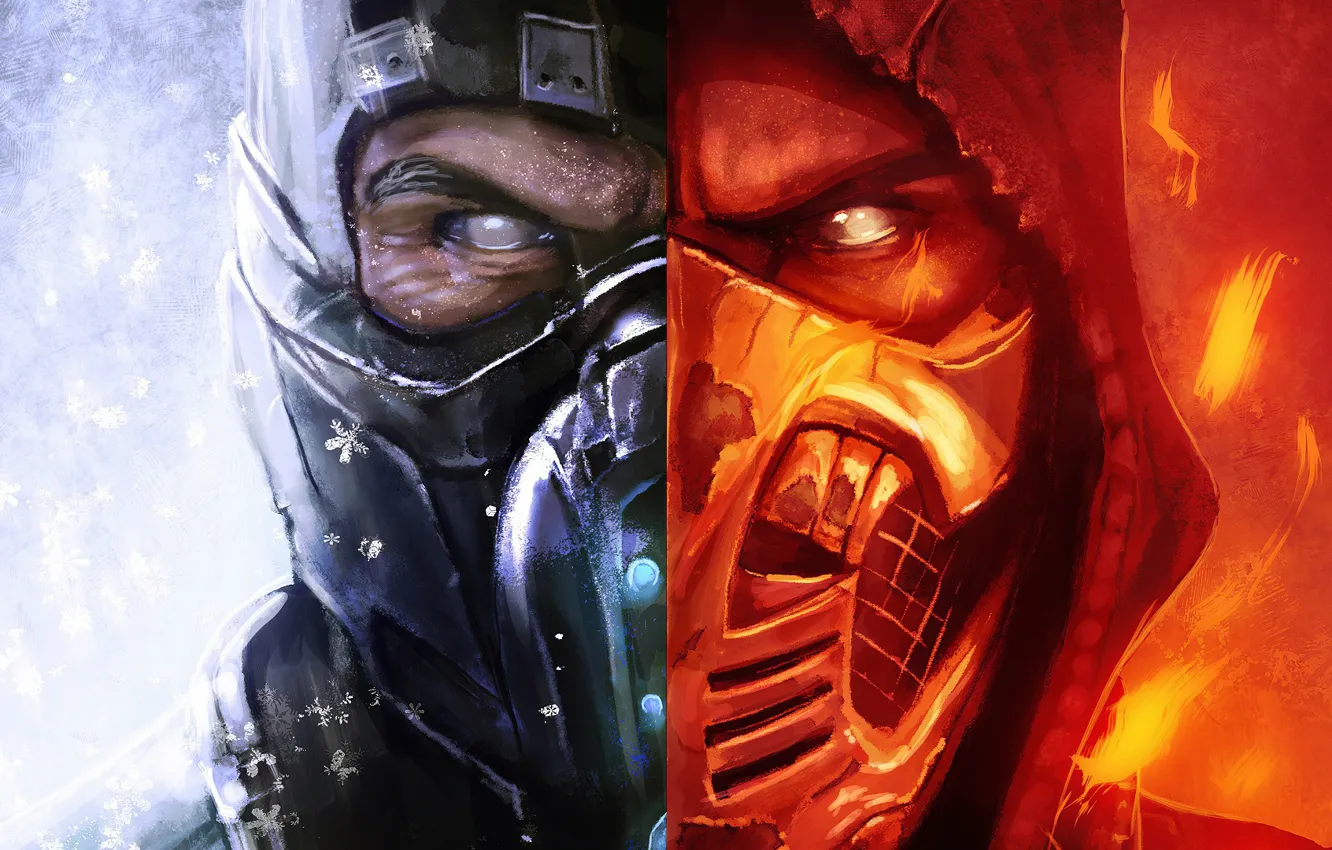 Photo wallpaper eyes, mask, Scorpio, Mortal Kombat 11