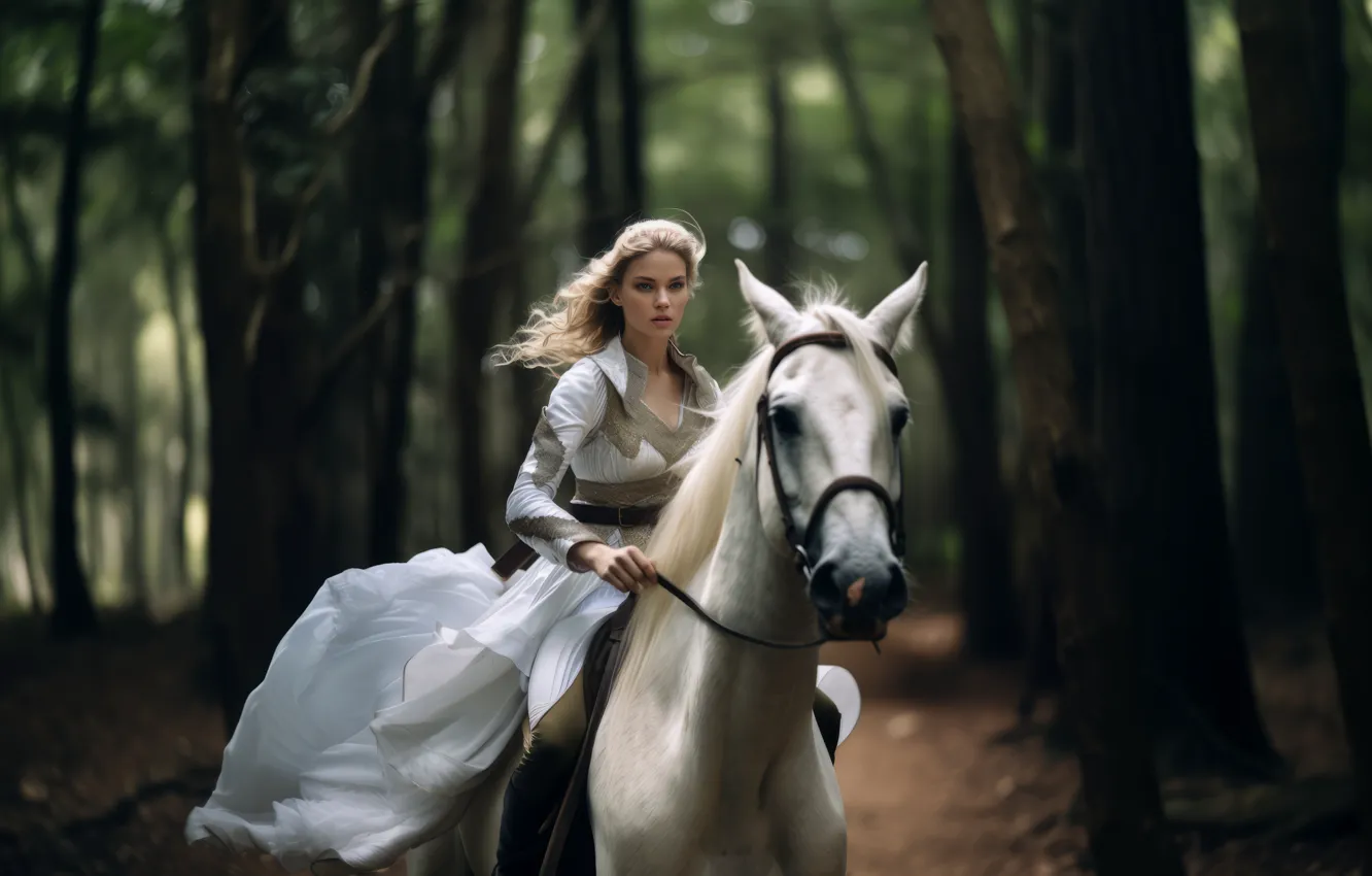 Photo wallpaper portrait, medieval, female, Rider, Times