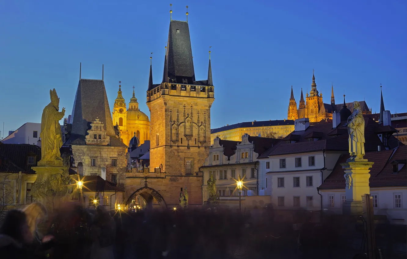 Photo wallpaper tower, home, Prague, Czech Republic, St. Vitus Cathedral