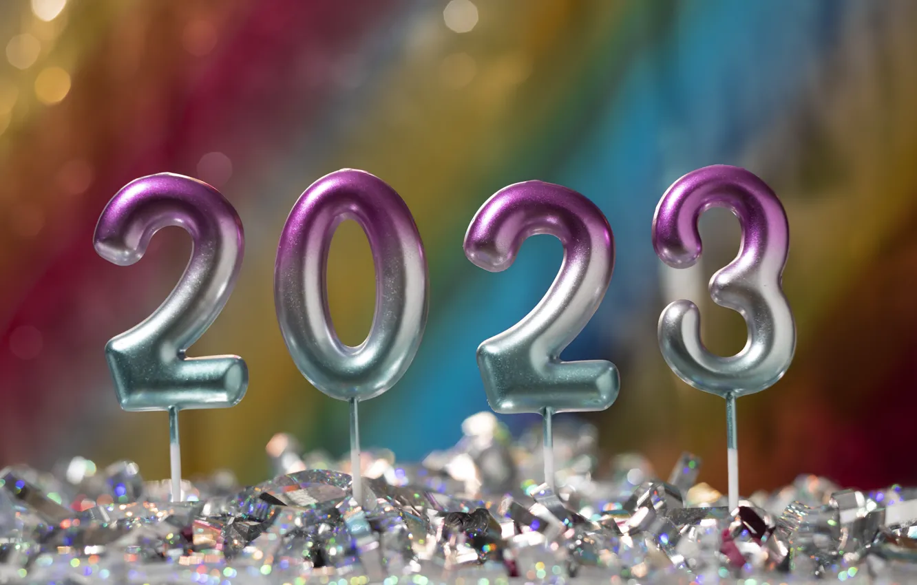Photo wallpaper lights, holiday, silver, Shine, new year, sticks, silver, figures