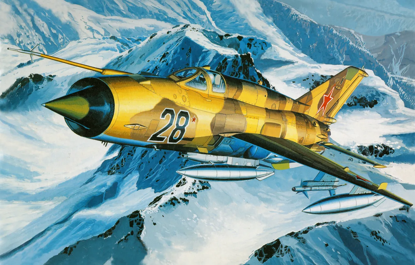 Photo wallpaper figure, fighter, the plane, Mikoyan and Gurevich, MiG-21MF