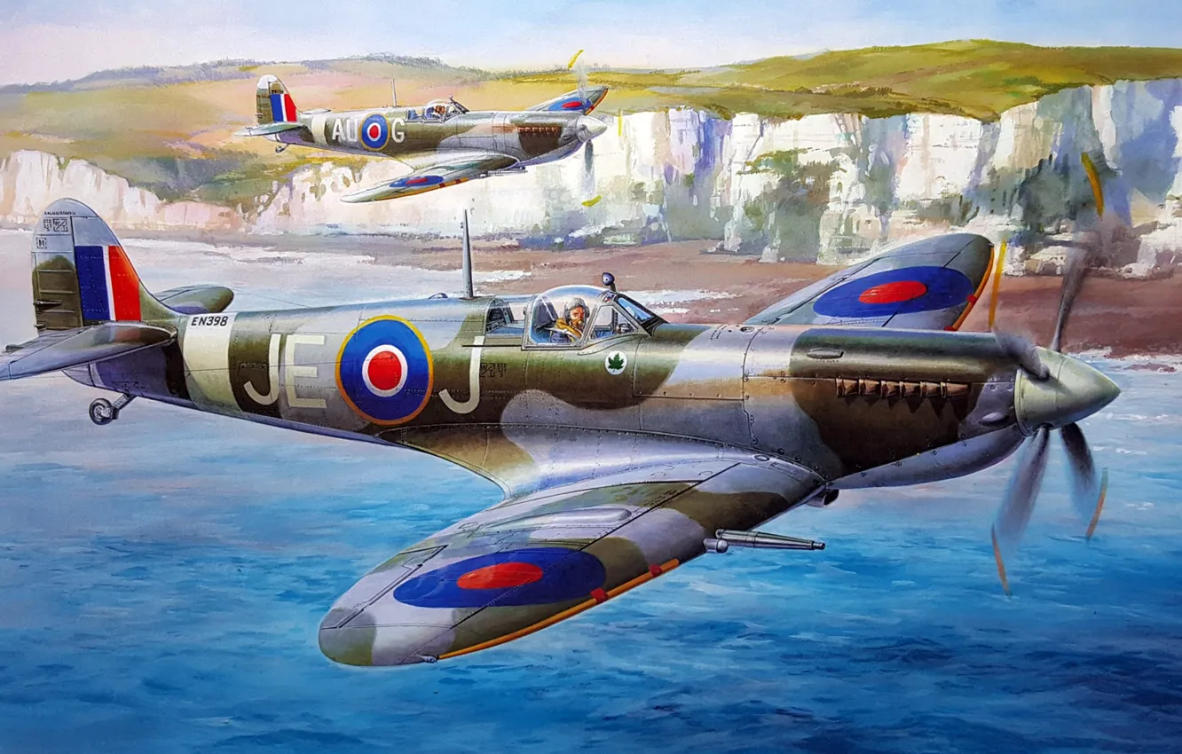 Photo wallpaper Spitfire, RAF, Supermarine, British fighter, Mk.IXc