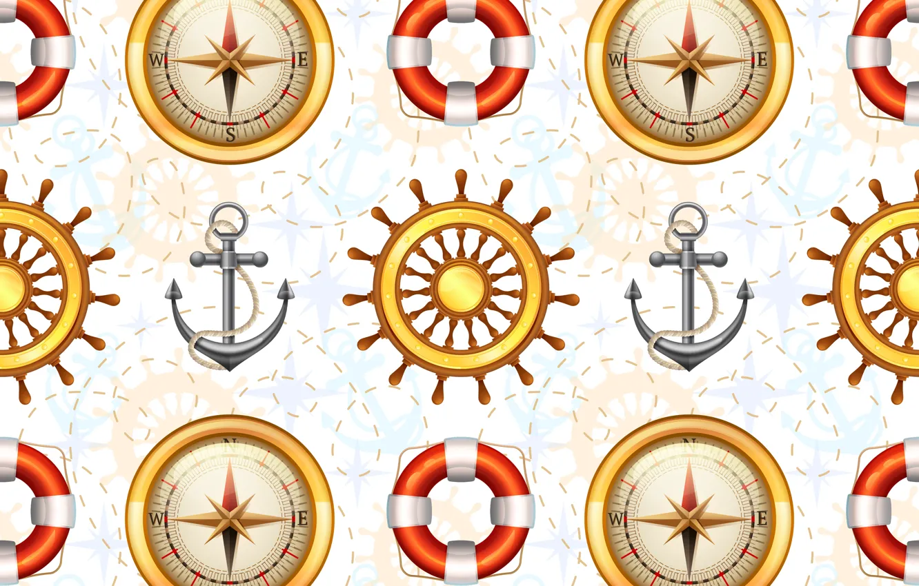 Photo wallpaper figure, Texture, compass, Anchor