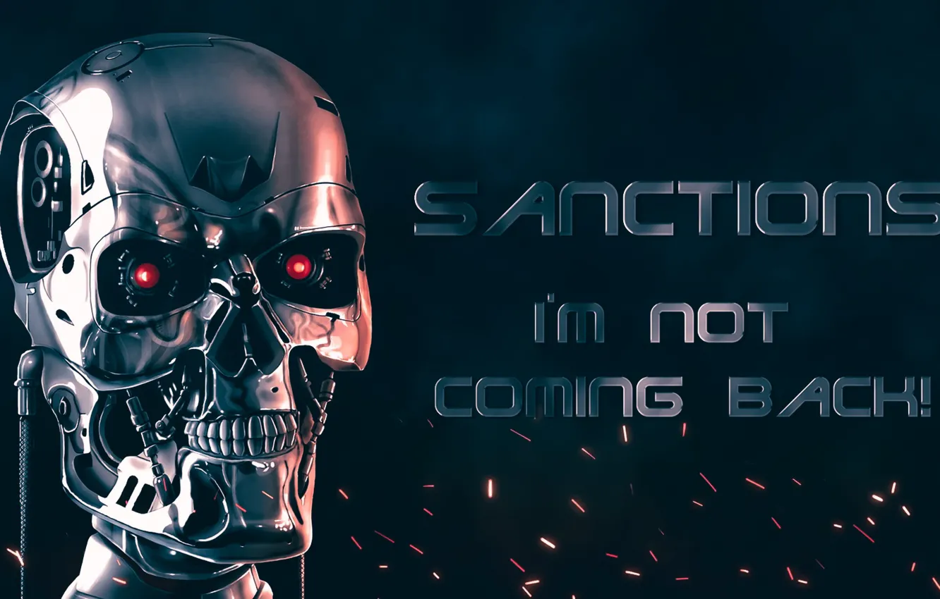Photo wallpaper robot, terminator, robot, terminator, I'm not coming back