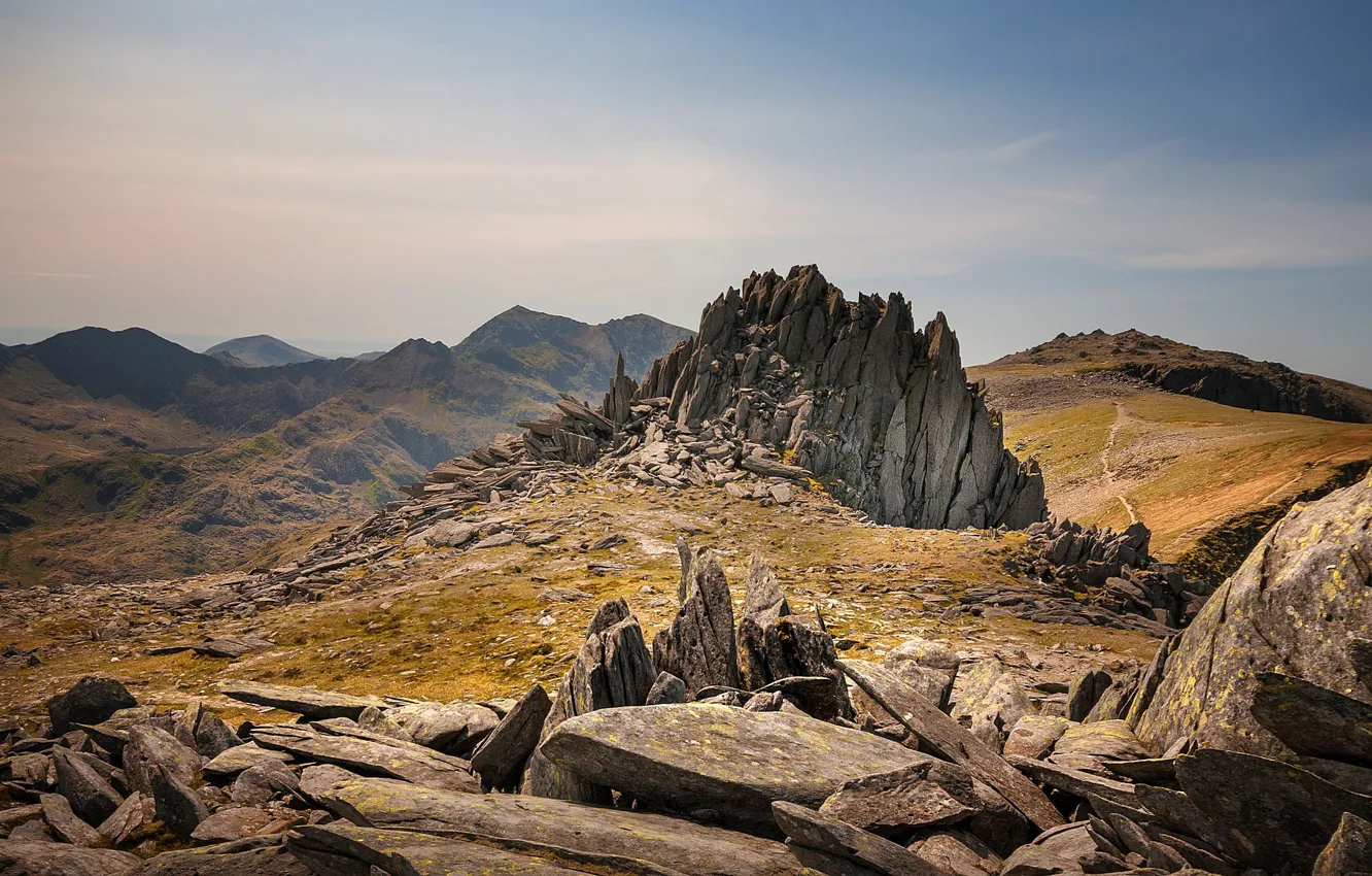 Photo wallpaper rocks, Wales, Snowdonia