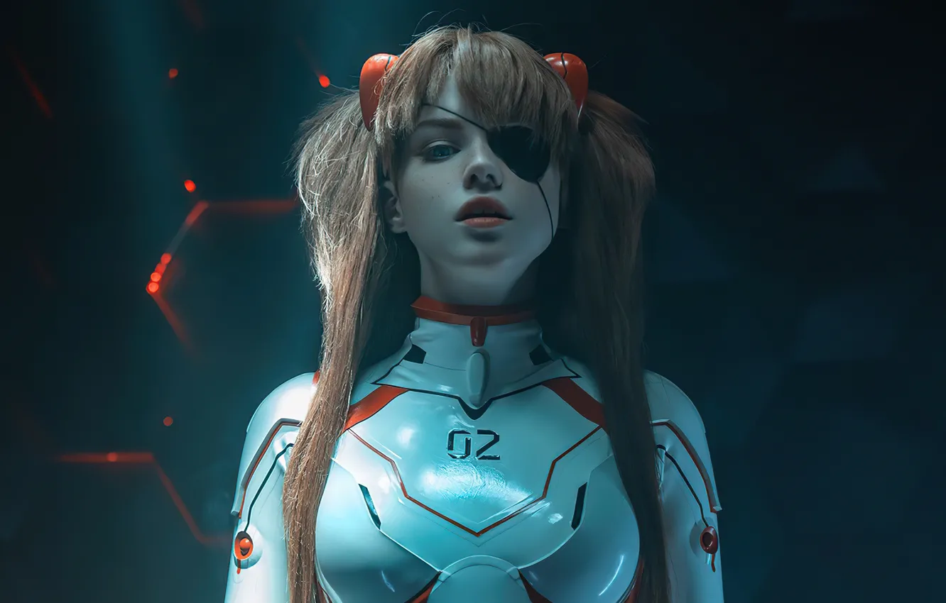 Photo wallpaper girl, portrait, Neon Genesis Evangelion, ears, cosplay, bokeh, cosplay, Asuka Langley