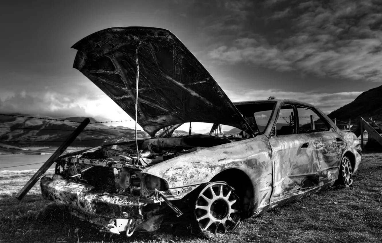 Photo wallpaper grey, car, beat