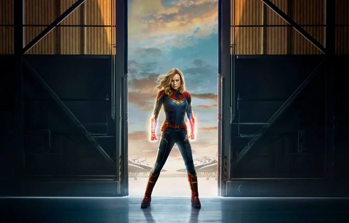Photo wallpaper film, Carol Danvers, Captain Marvel, Brie Larson, 2019