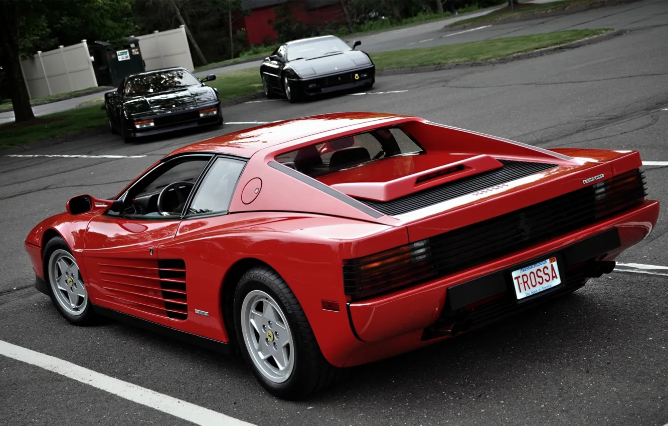 Photo wallpaper machine, auto, red, beauty, room, Ferrari, Testarossa