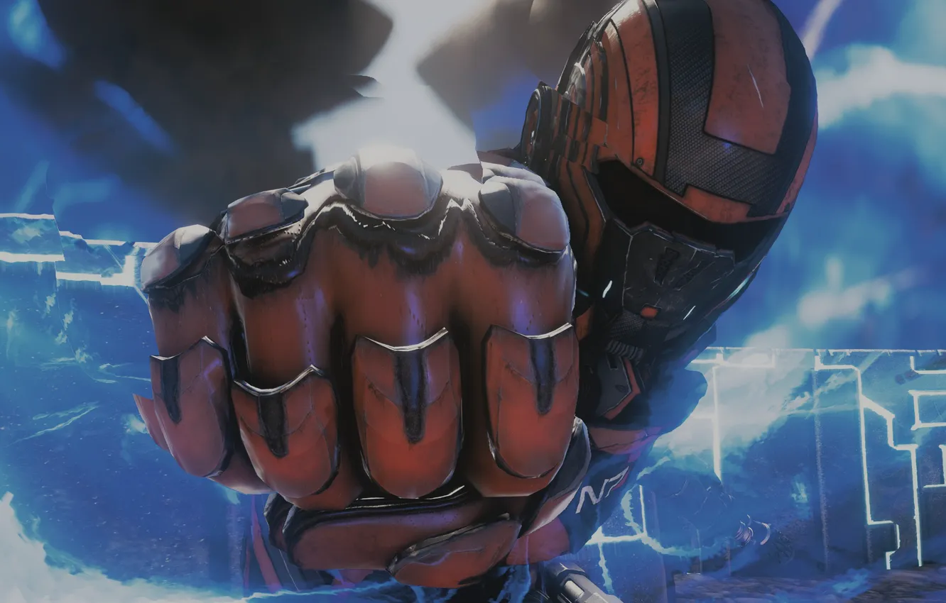 Photo wallpaper fist, Mass Effect Andromeda, Pioneer
