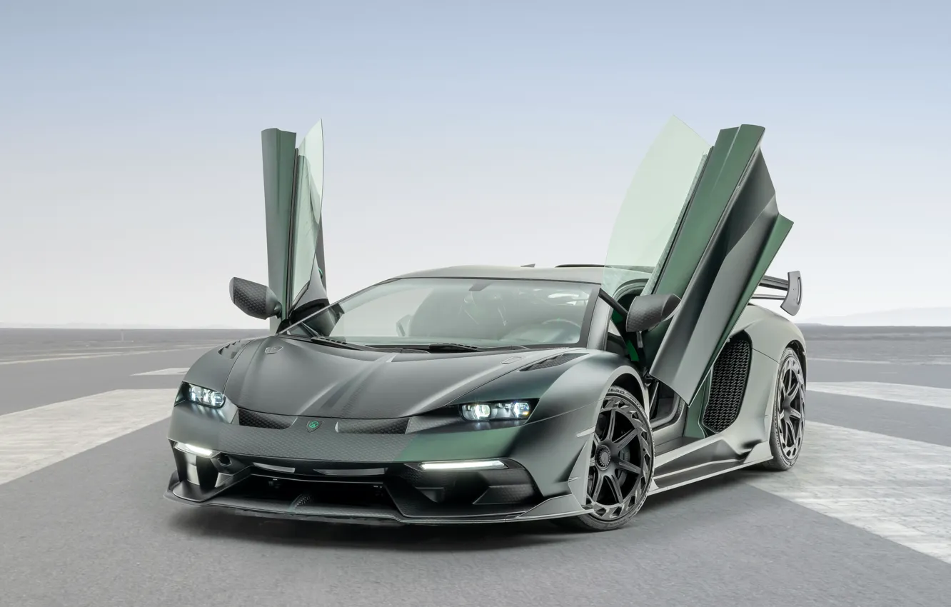 Photo wallpaper Lamborghini, door, supercar, Aventador, Mansory, 2020, SVJ, Cabrera