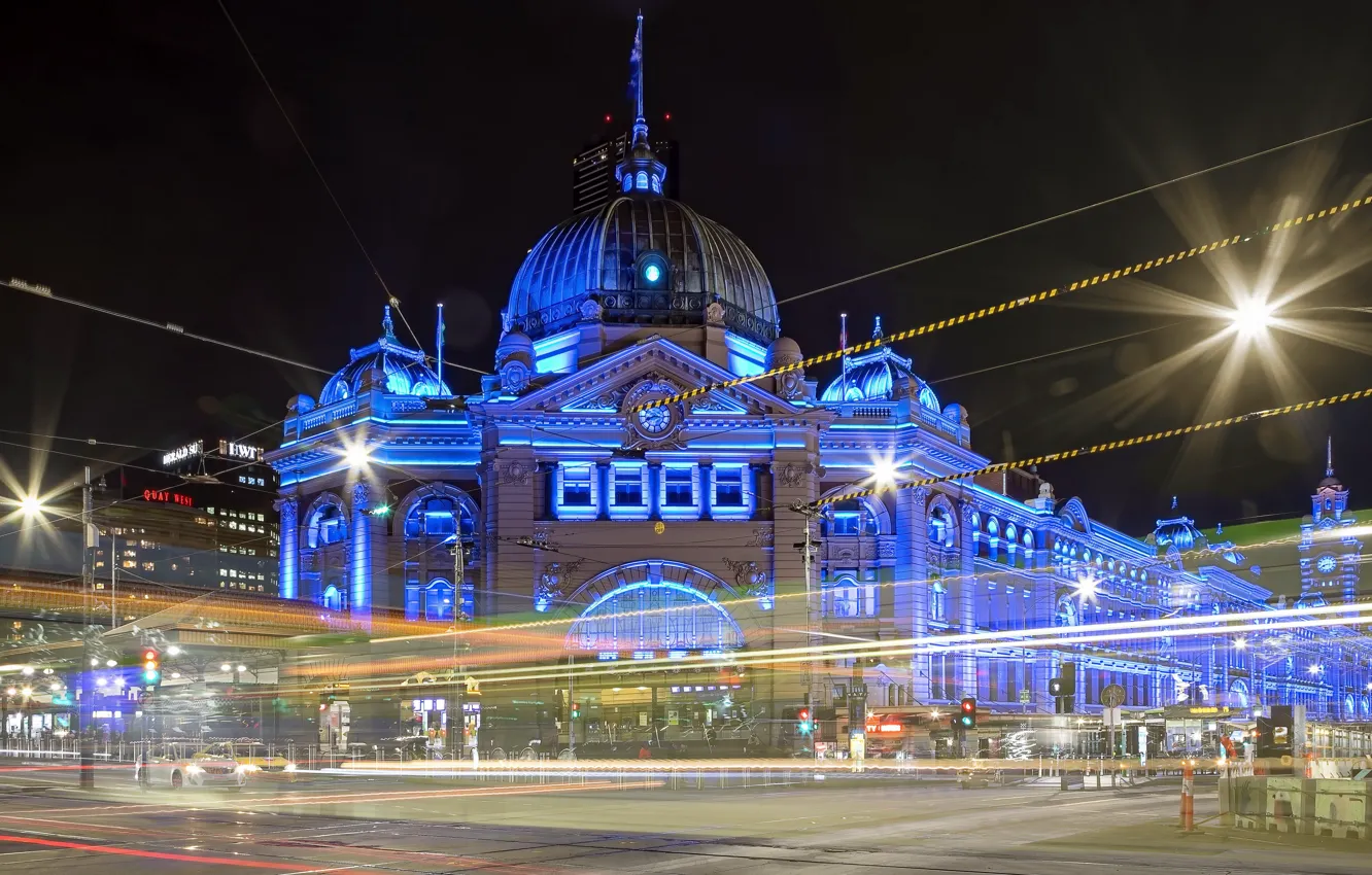 Photo wallpaper Melbourne, Australia, building, Flinders Street Station