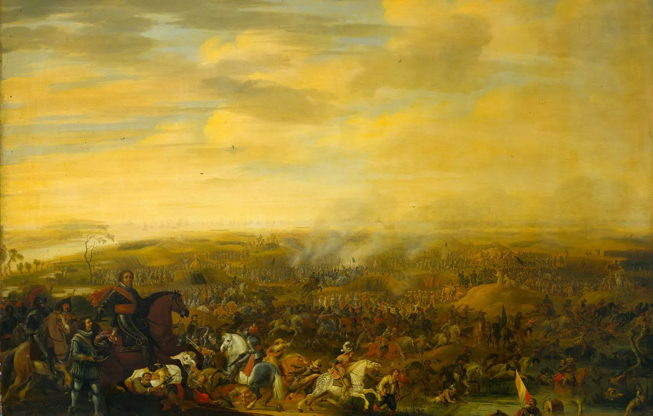 Photo wallpaper oil, picture, battle, Pauwels of Hillegaert, 1630, Prince Maurice at the battle of Newport