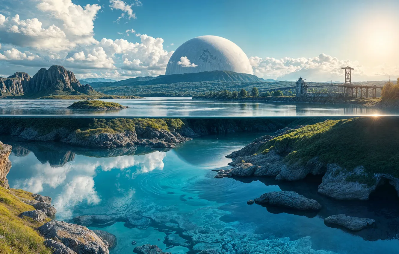 Photo wallpaper fantasy, landscape, AI Art