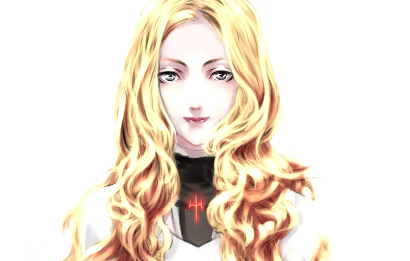 Photo wallpaper girl, face, art, white background, Claymore, Jian Huang, Teresa