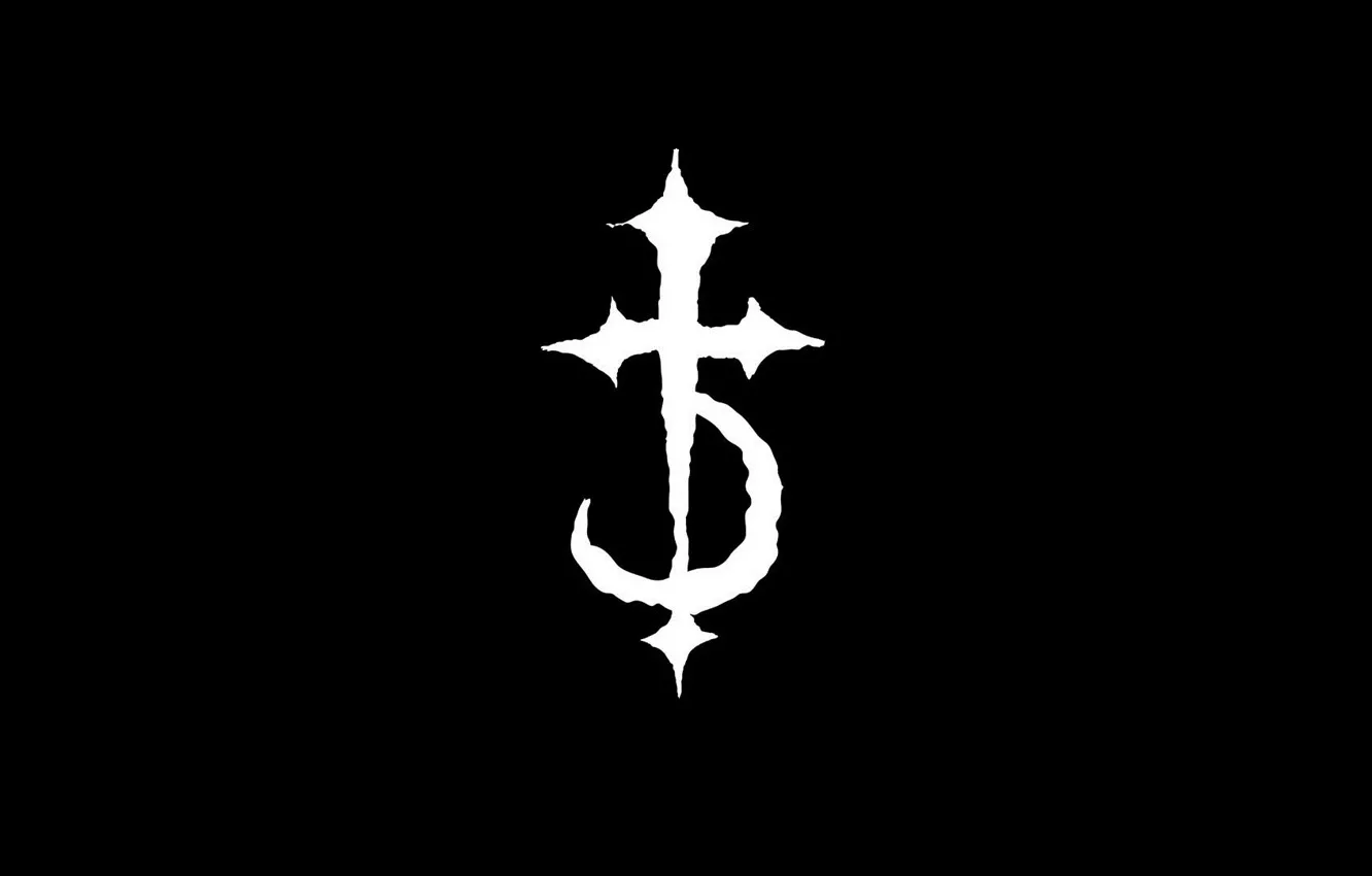 Photo wallpaper white, music, black, cross, logo, Death Metal, Cross of Confusion, Devil Driver