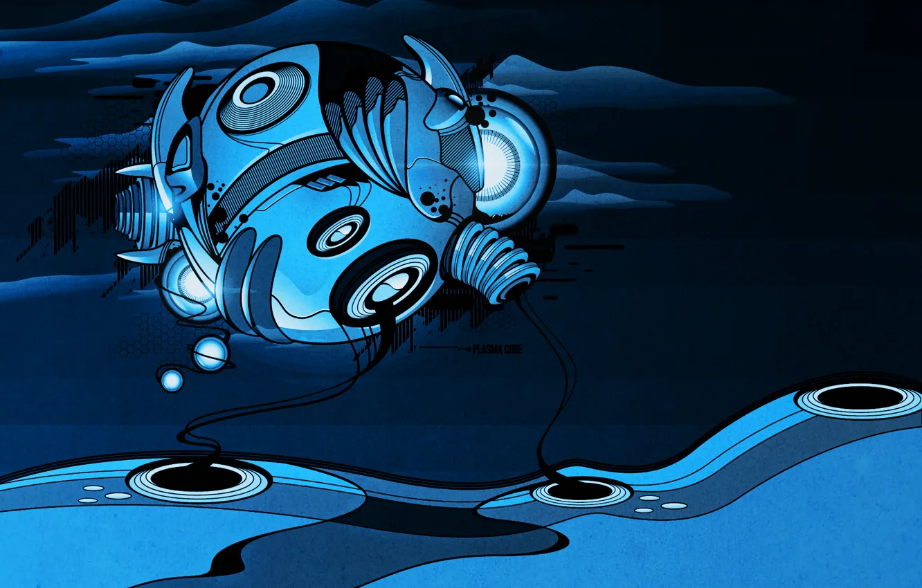 Photo wallpaper style, vector, Evolution, core, stock vector, by SubjektZero, plasma