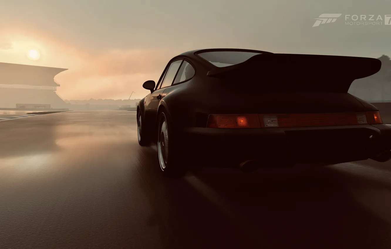 Photo wallpaper HDR, 911, Porsche, game, rain, sun, oldtimer, FM7