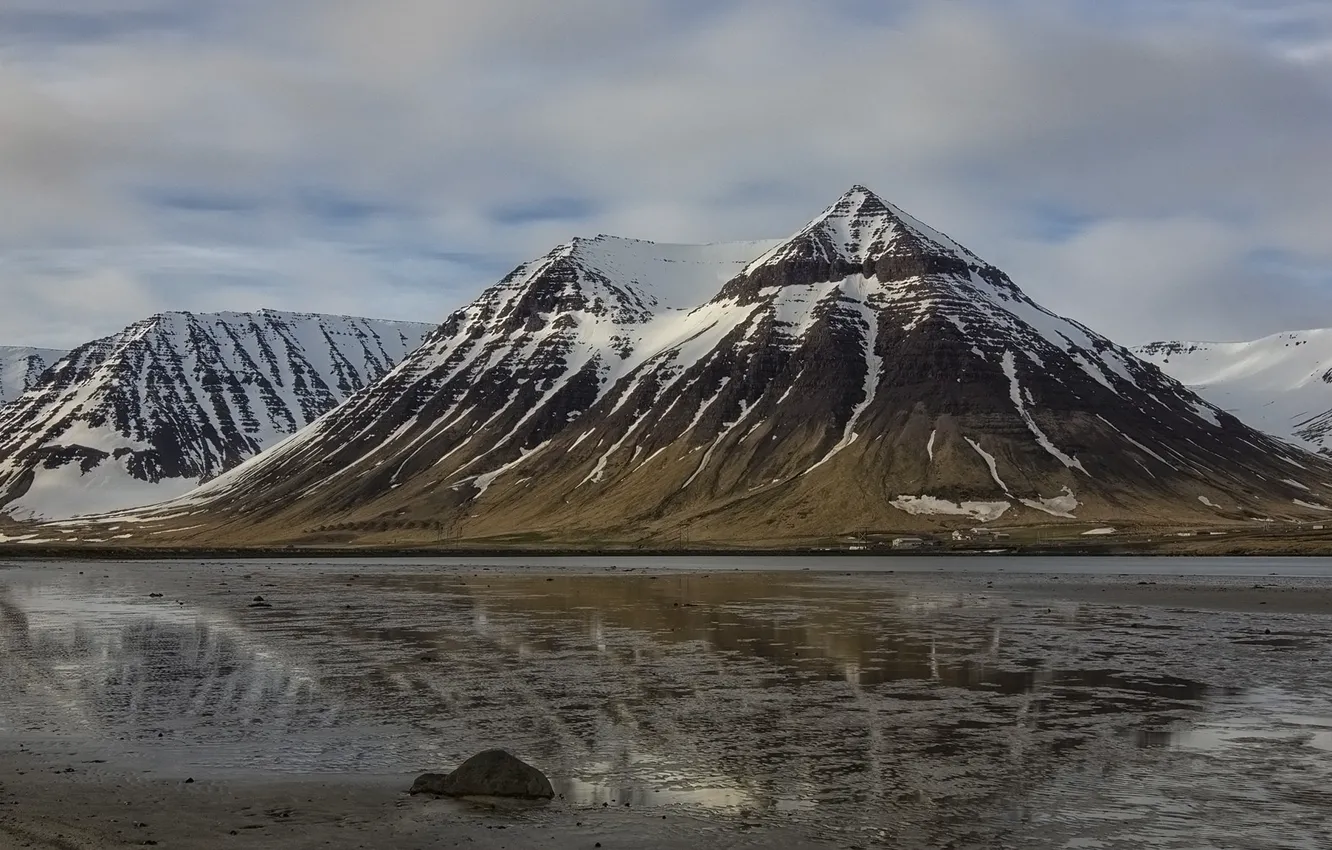 Photo wallpaper mountains, Iceland, the fjord, Westfjords