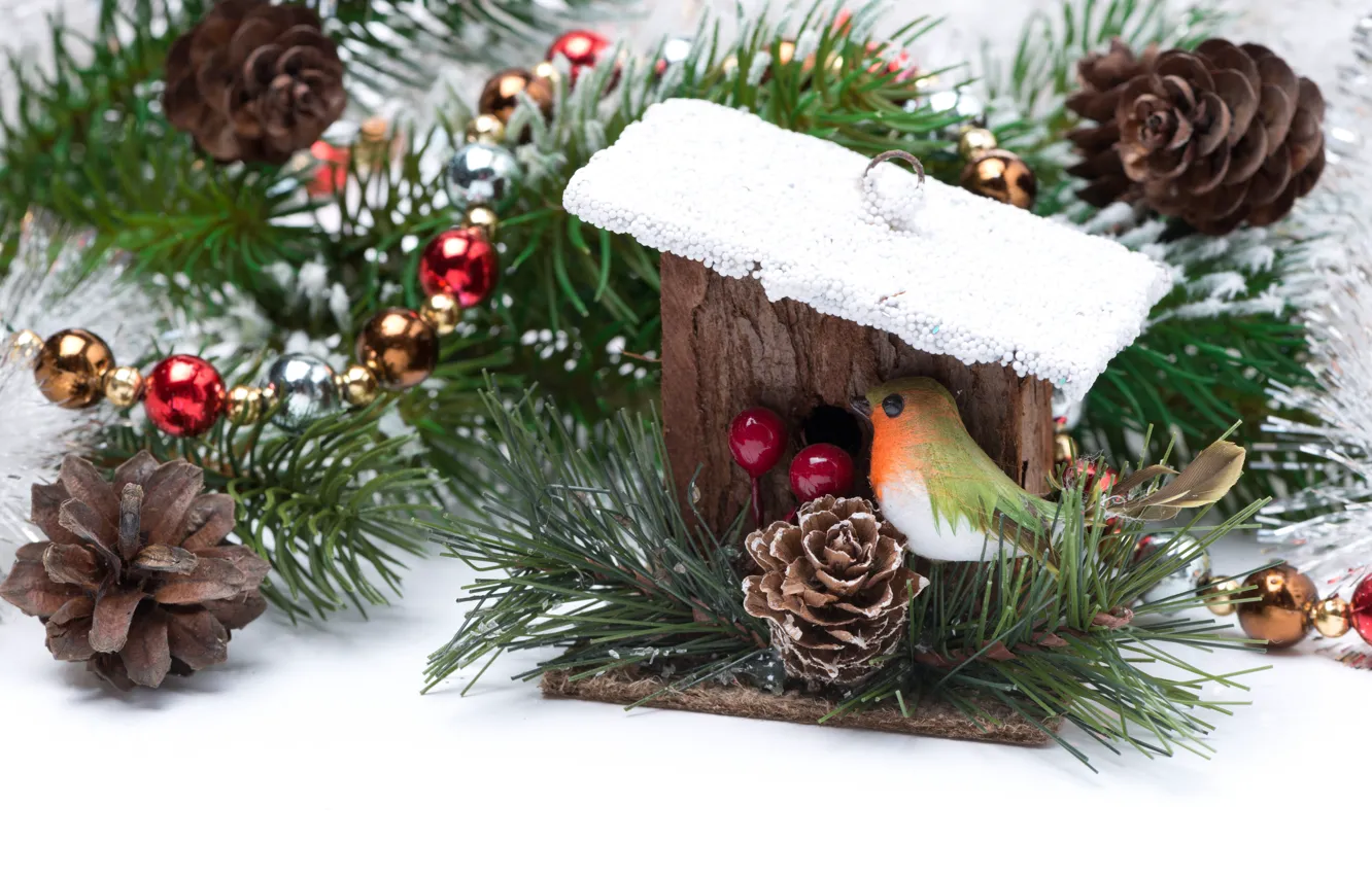 Photo wallpaper balls, decoration, holiday, new year, Christmas, Christmas, New Year