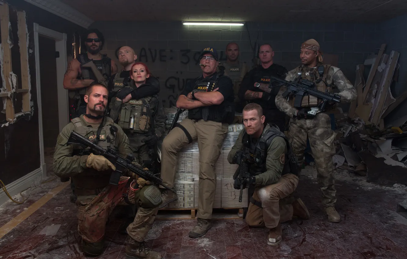 Photo wallpaper team, action, Arnold Schwarzenegger, Arnold Schwarzenegger, Sabotage, Sabotage