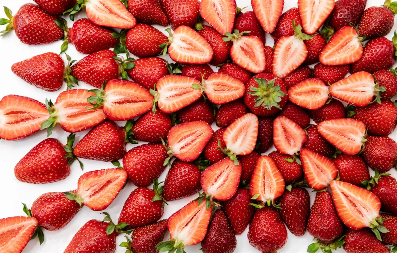 Photo wallpaper berries, pattern, strawberry