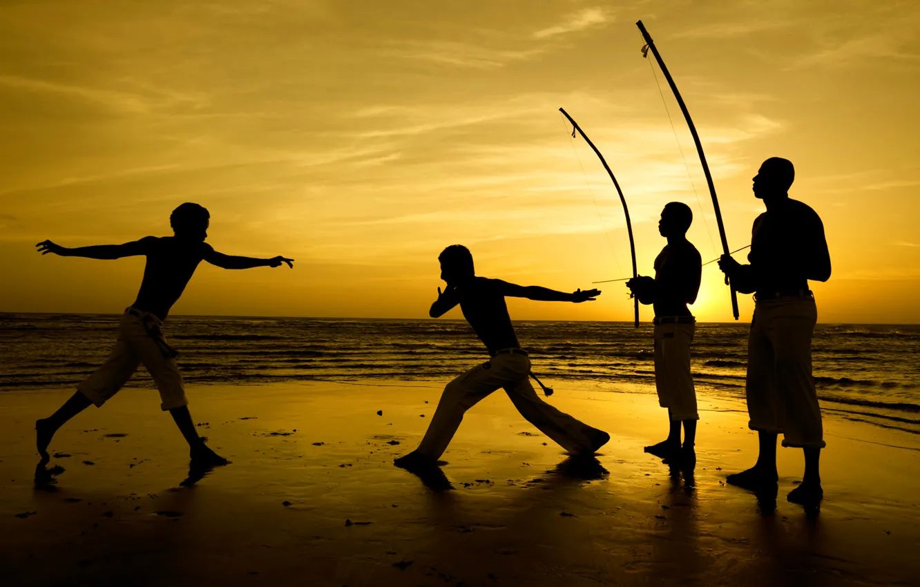 Photo wallpaper beach, Brazil, Ceará, capoeira, martial arts, Jericoacoara