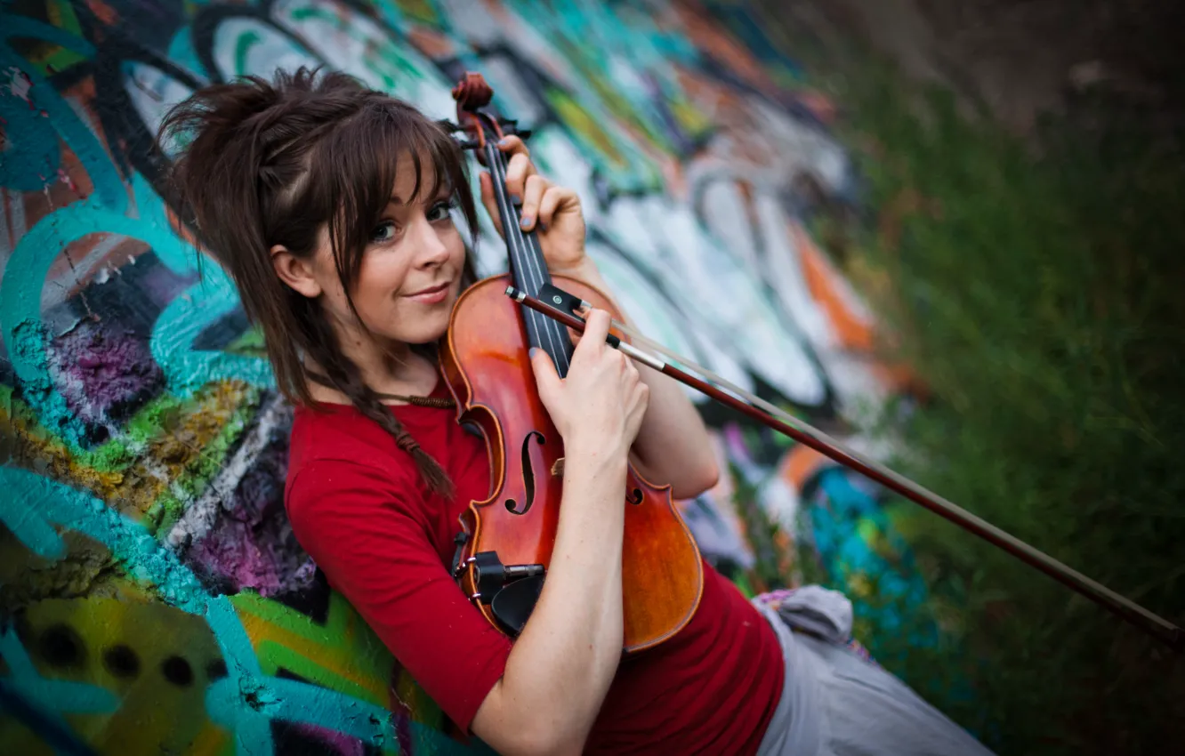 Photo wallpaper beauty, violin, Lindsey Stirling, Lindsey Stirling, violinist