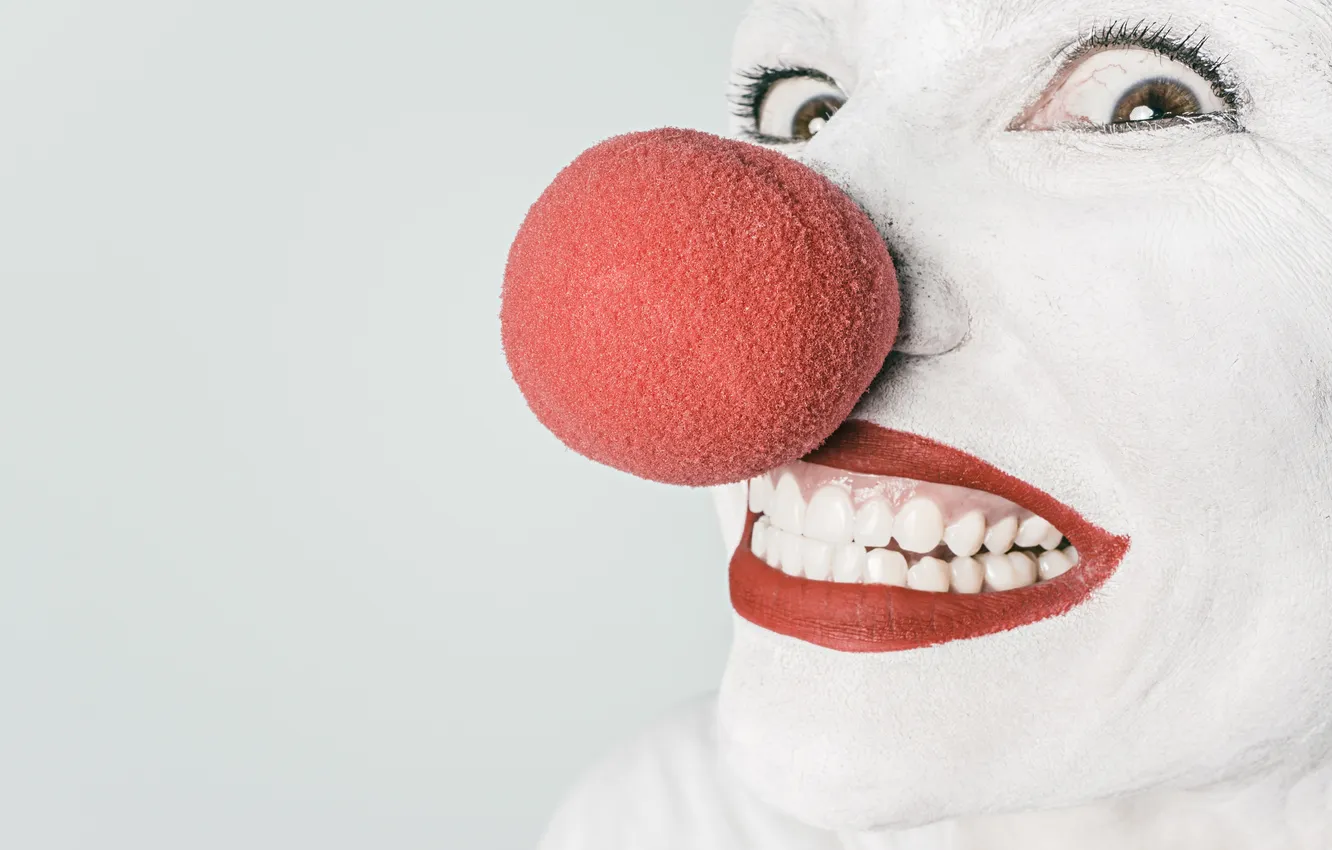 Photo wallpaper face, smile, teeth, mouth, nose, clown, grimace